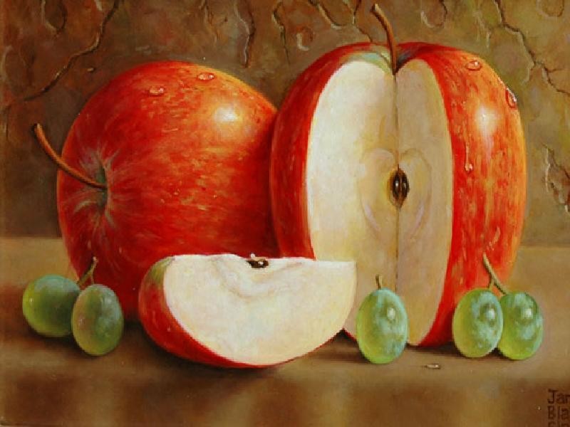 Download Other Red Apples Grapes Applegreen Painting - Mcintosh , HD Wallpaper & Backgrounds