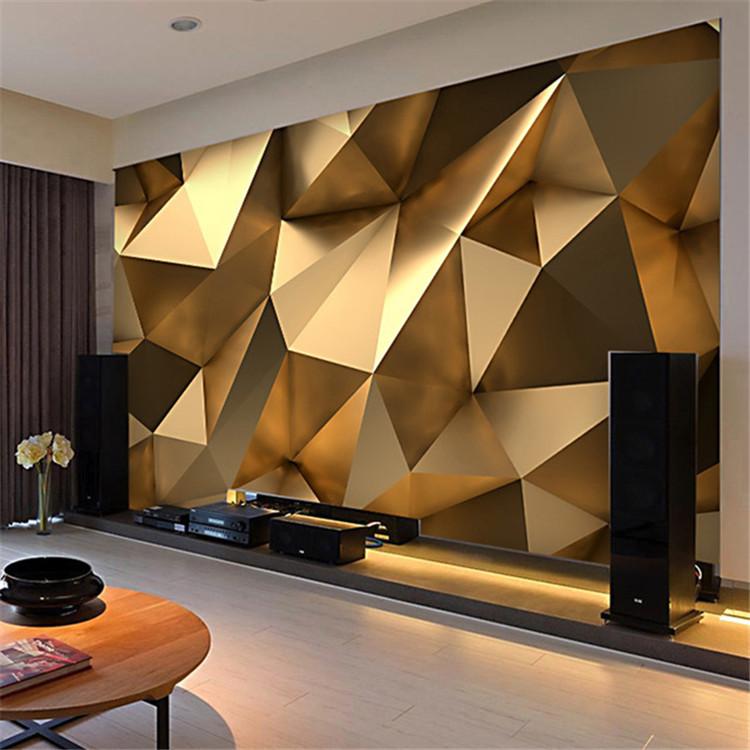 Custom Photo Wallpaper 3d Stereo Abstract Space Golden - Papel De Parede 3d , HD Wallpaper & Backgrounds