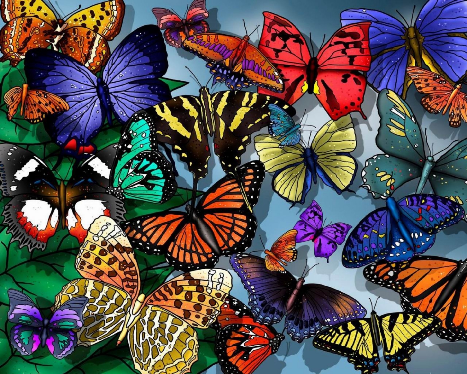 Colorful Butterflies - 1920 X 1080 Butterfly Backgrounds , HD Wallpaper & Backgrounds