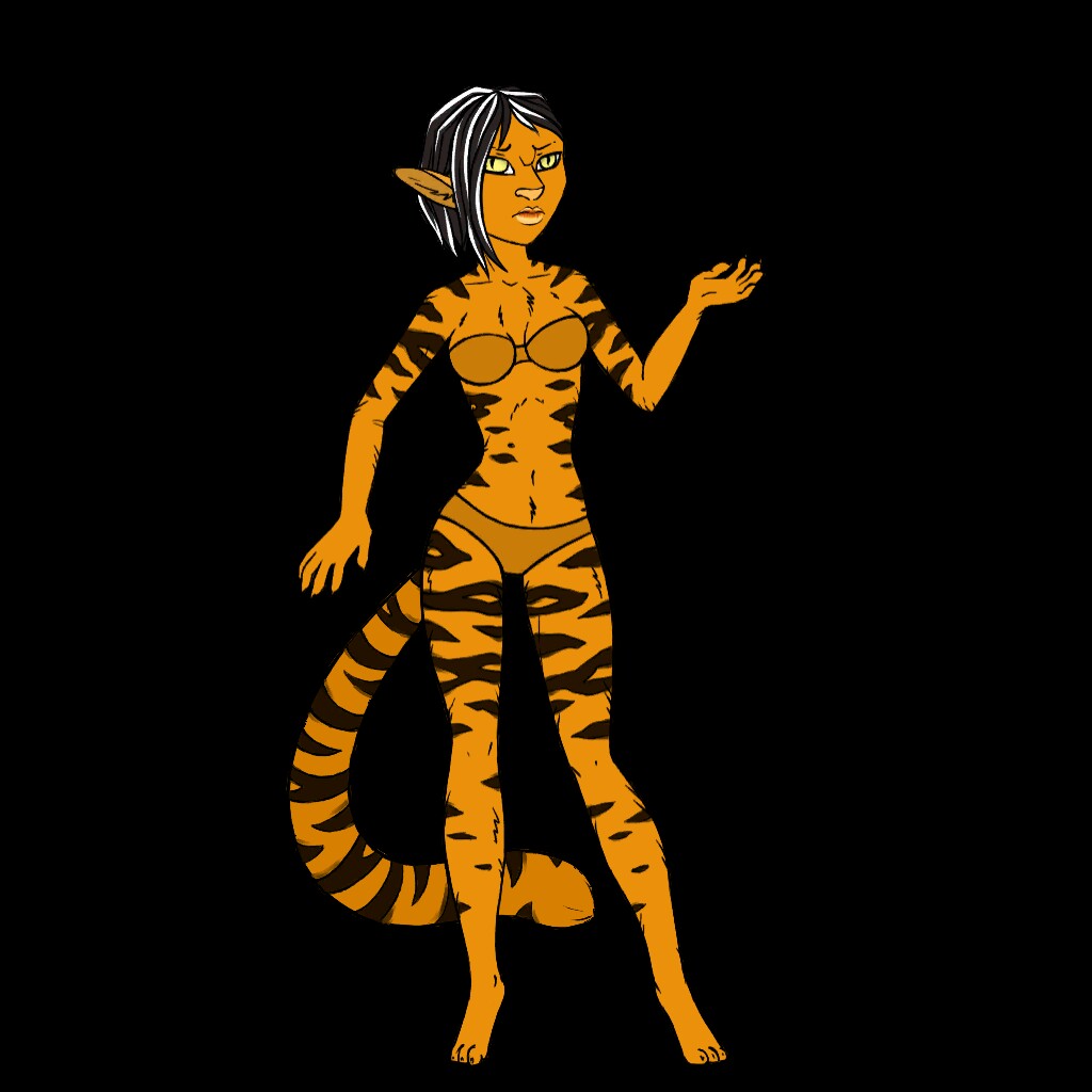 Black Haired Tigeress Unclothed Made On Avatar Maker - Illustration , HD Wallpaper & Backgrounds