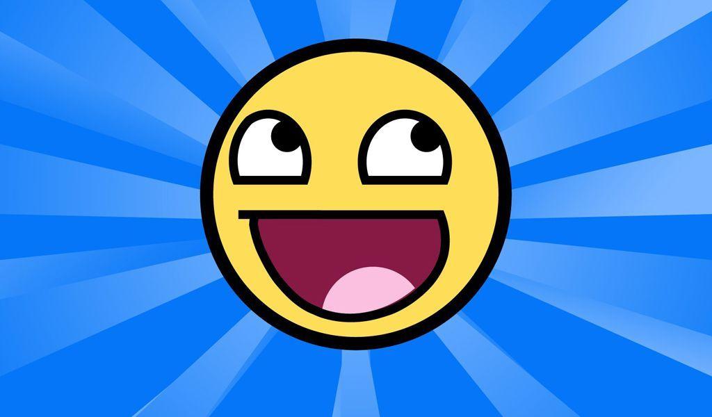 Awesome Face Wallpaper 1920×1080 - Smiley Face Blue Background , HD Wallpaper & Backgrounds