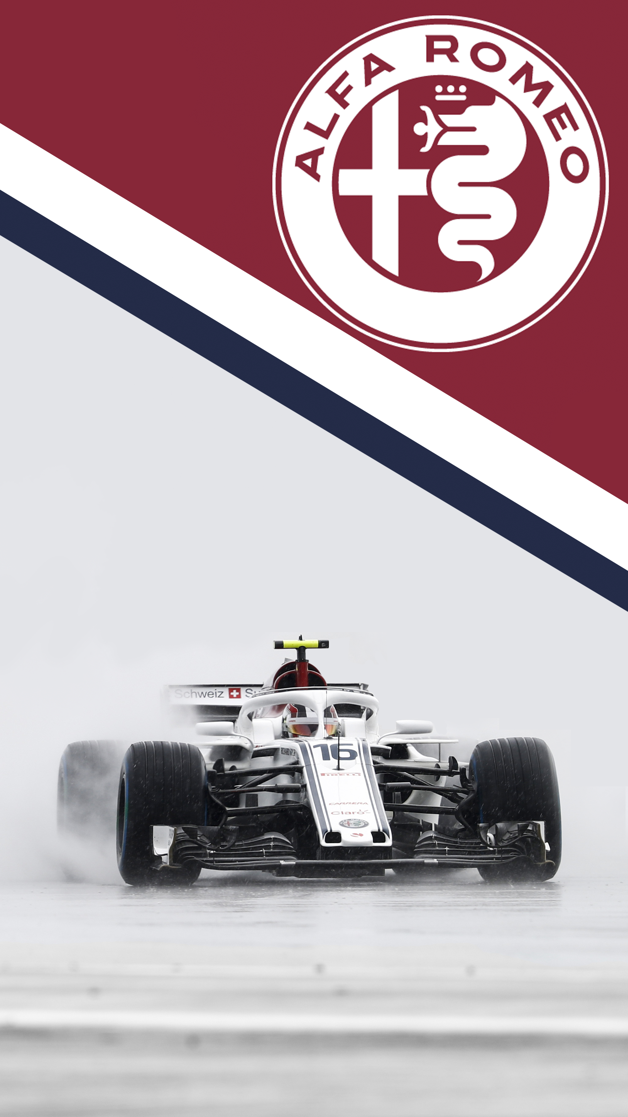 Charles Leclerc In The Rain [mobile Wallpaper] - Sauber F1 , HD Wallpaper & Backgrounds