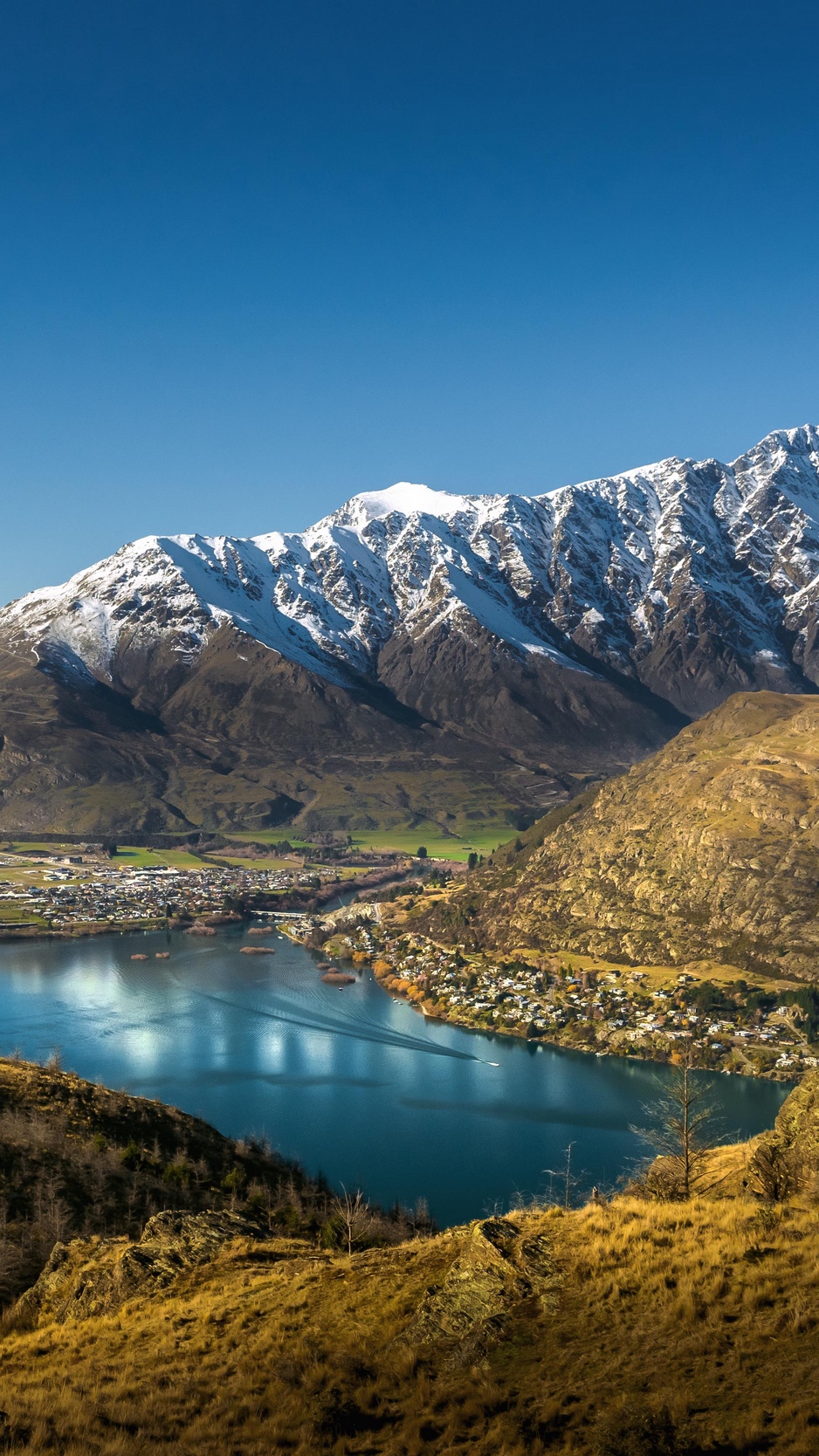 Wallpaper Lake, Mountains, Foothills, Ridge, Queenstown, - Queenstown , HD Wallpaper & Backgrounds