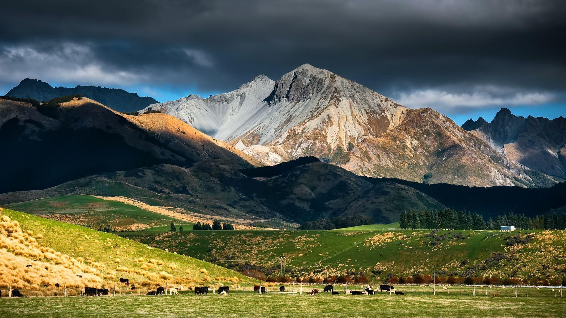 Stunning New Zealand Landscape Wallpaper, Iphone Wallpaper - New Zealand Landscape Mountains , HD Wallpaper & Backgrounds