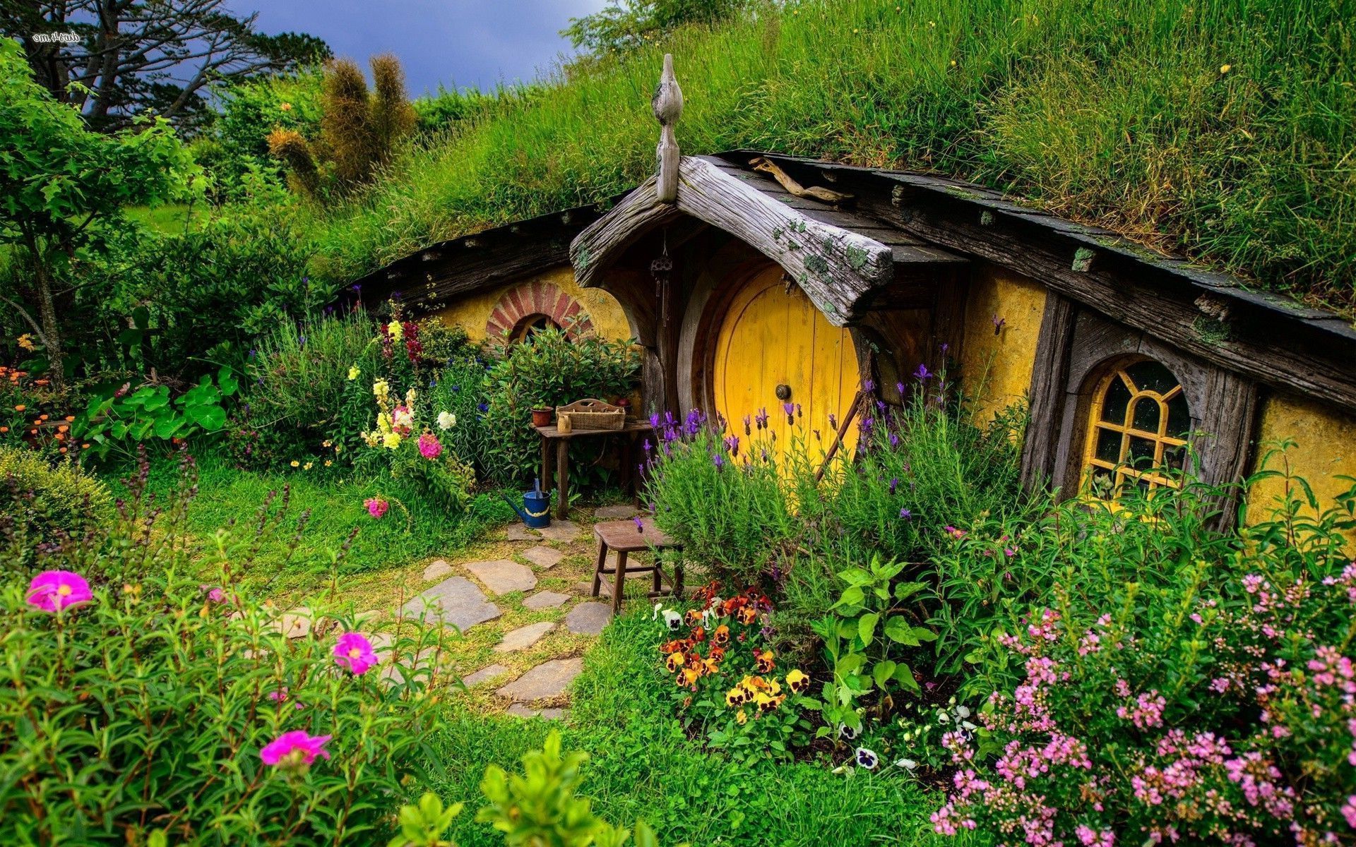 Hobbiton New Zealand Full Hd Wallpaper - Casa Do Senhor Dos Aneis , HD Wallpaper & Backgrounds