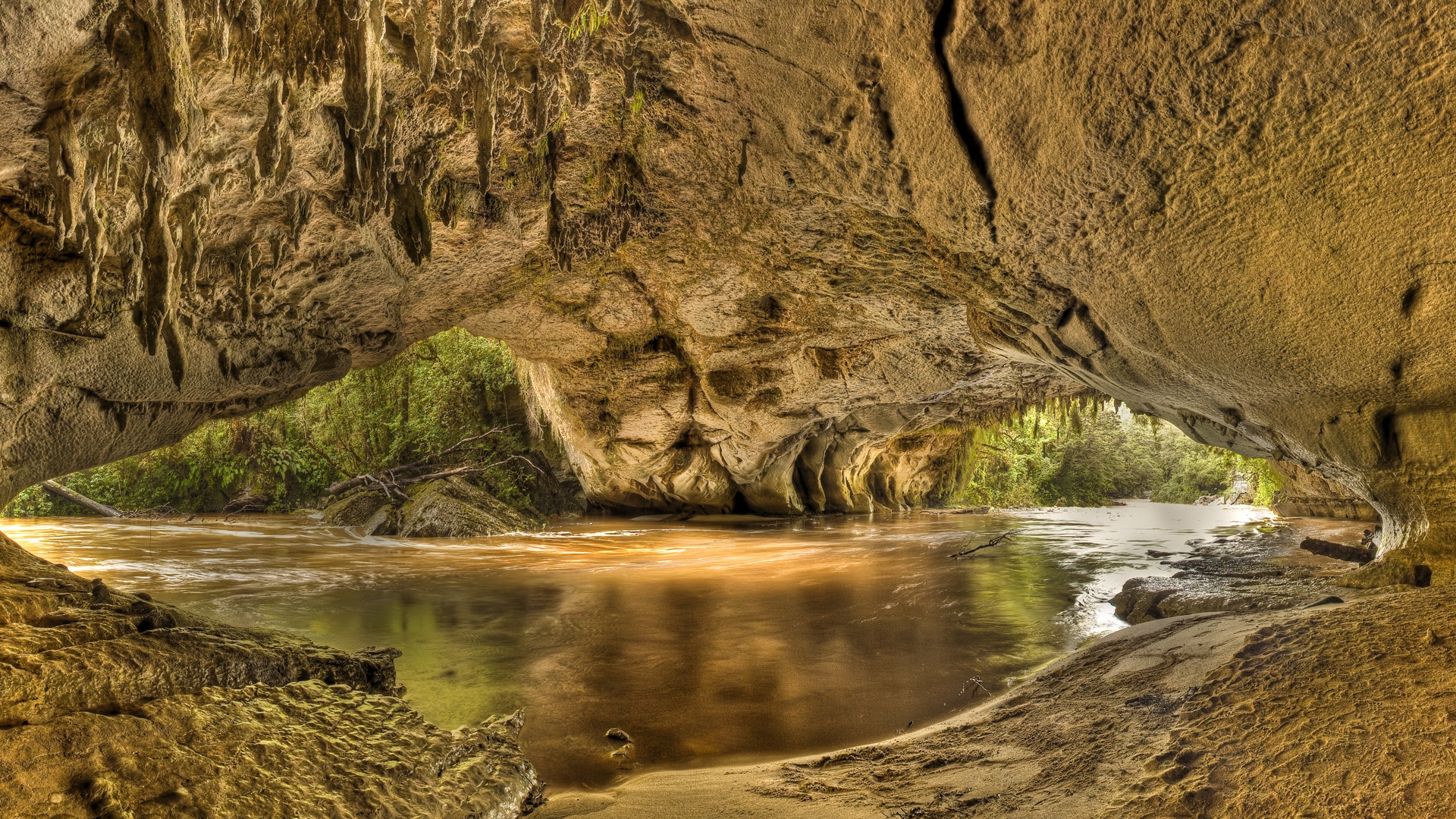 Full Hd Wallpaper Cave River Light New Zealand - Naturaleza Cuevas Fondos Pantalla Hd , HD Wallpaper & Backgrounds