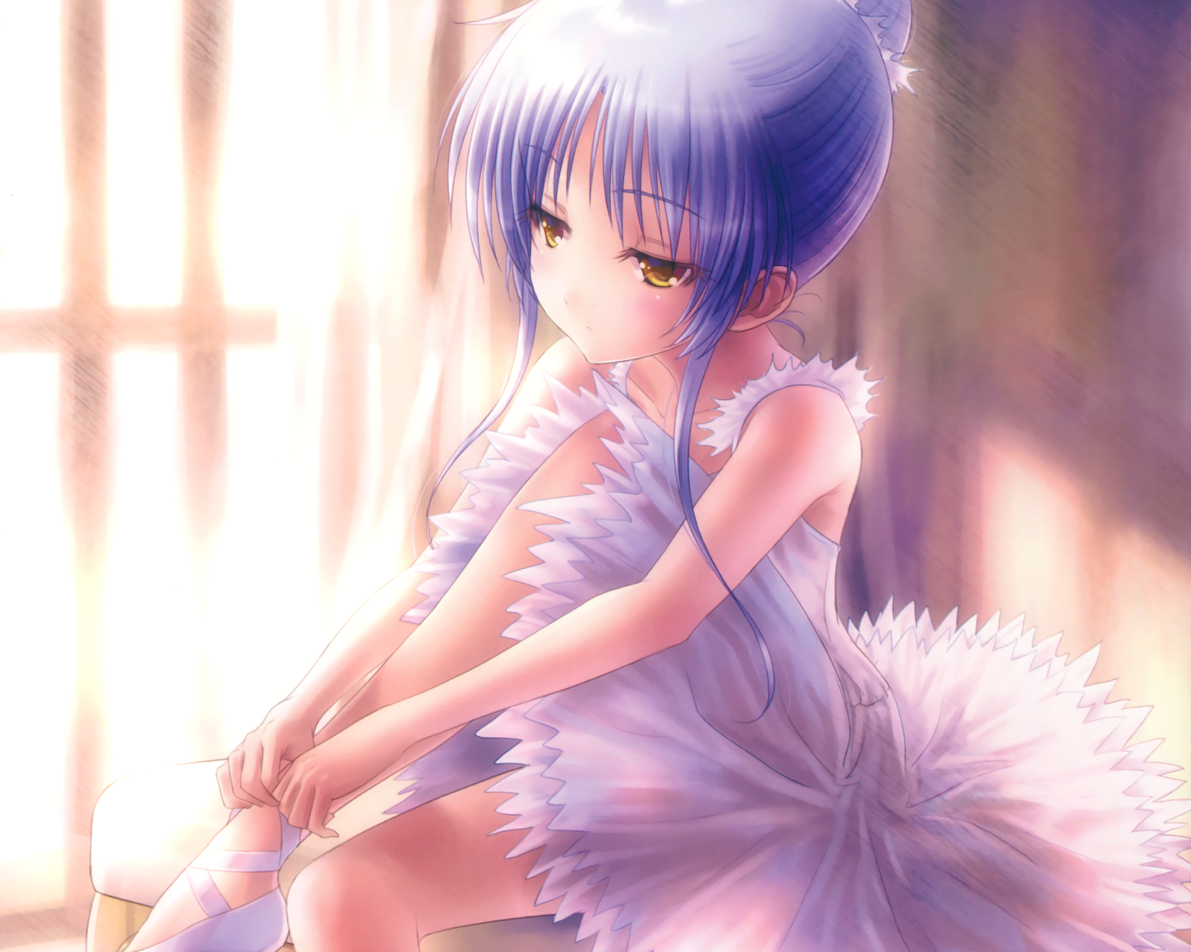 Kanade Tachibana, Angel Beats, Light Dress, Sad Face - Anime White Hair Angel , HD Wallpaper & Backgrounds