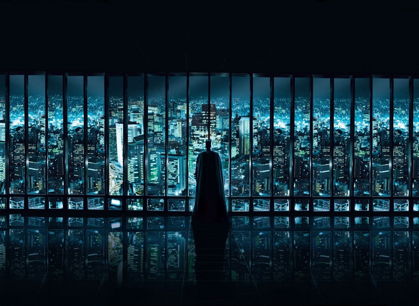 Batman, Looking, At, Gotham, City, Wide, Hd, Wallpaper, - Batman The Dark Knight , HD Wallpaper & Backgrounds