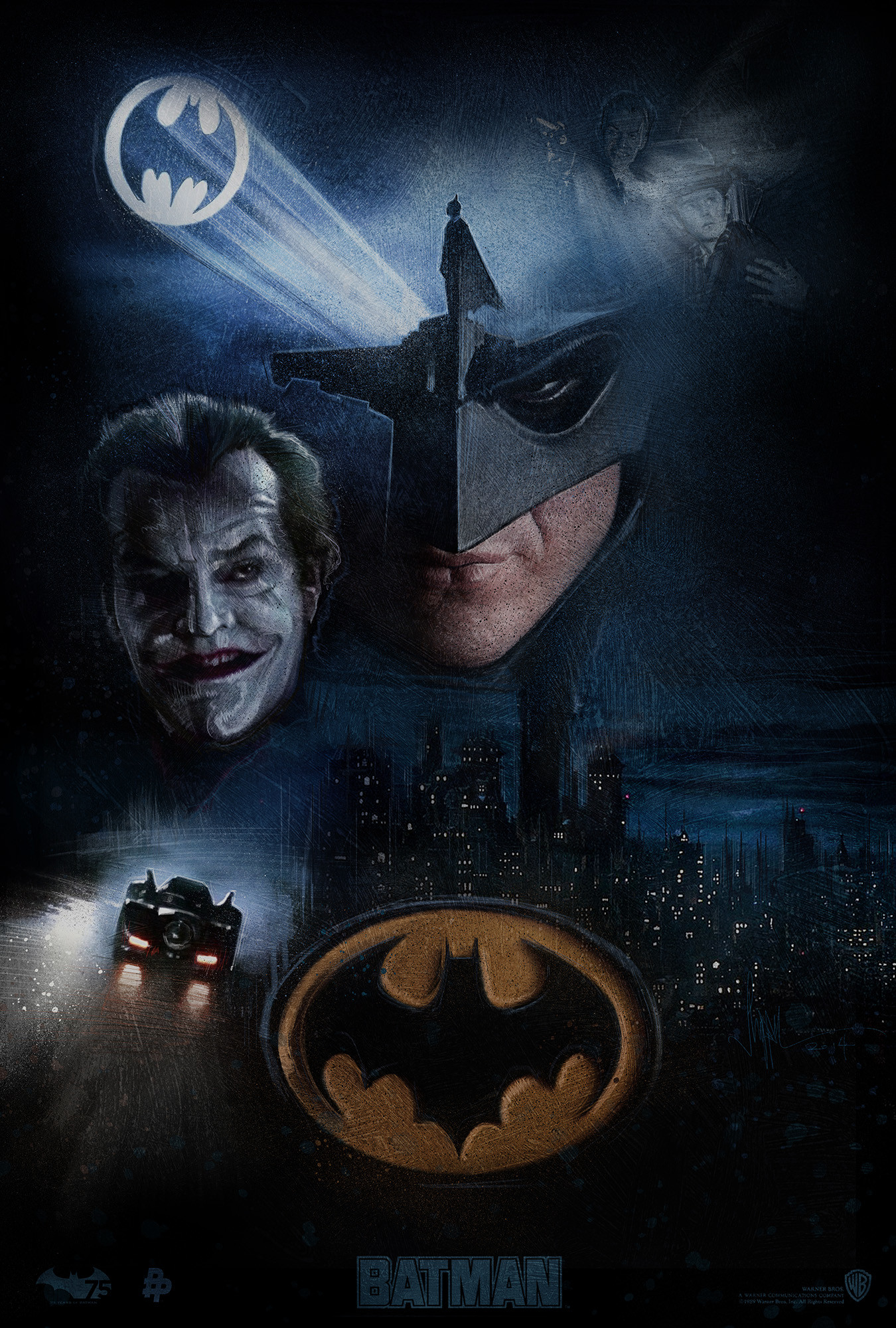 72 Batman 1989 Wallpapers On Wallpaperplay - 1989 Batman Movie Posters , HD Wallpaper & Backgrounds