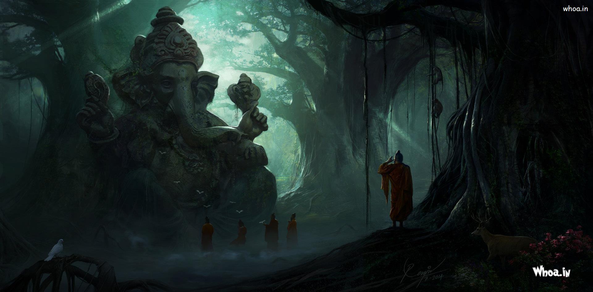 Download - Lord Ganesha In Dark , HD Wallpaper & Backgrounds