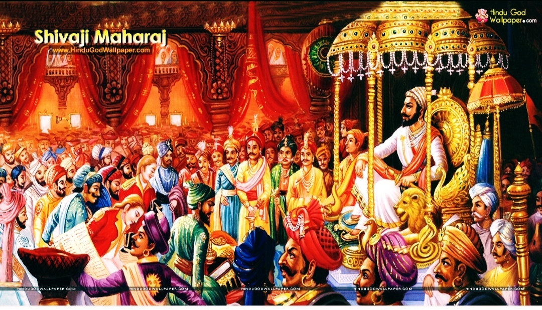 *chhatrapati Shivaji Maharaj At His Imperial Court - Shivaji Maharaj Rajyabhishek Frame , HD Wallpaper & Backgrounds