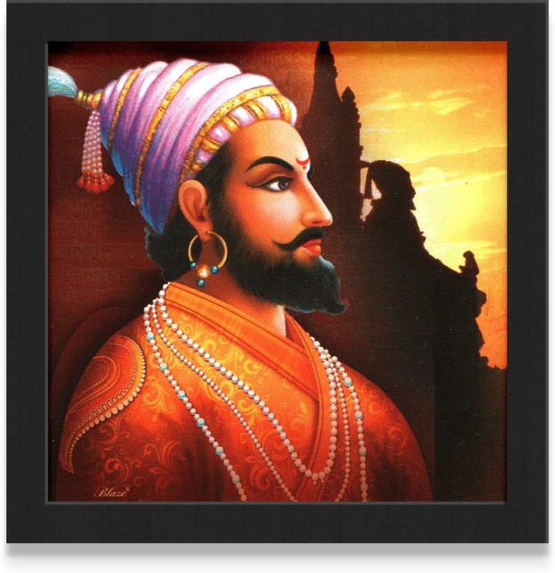 Chhatrapati Shivaji Maharaj Wall Poster With Frame - Shivaji Maharaj Canvas Painting , HD Wallpaper & Backgrounds