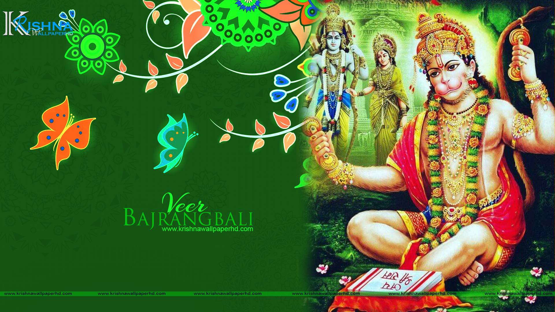 Veer Bajrangbali Full Hd Size Wallpaper Free Download - Hanuman Rama And Sita , HD Wallpaper & Backgrounds