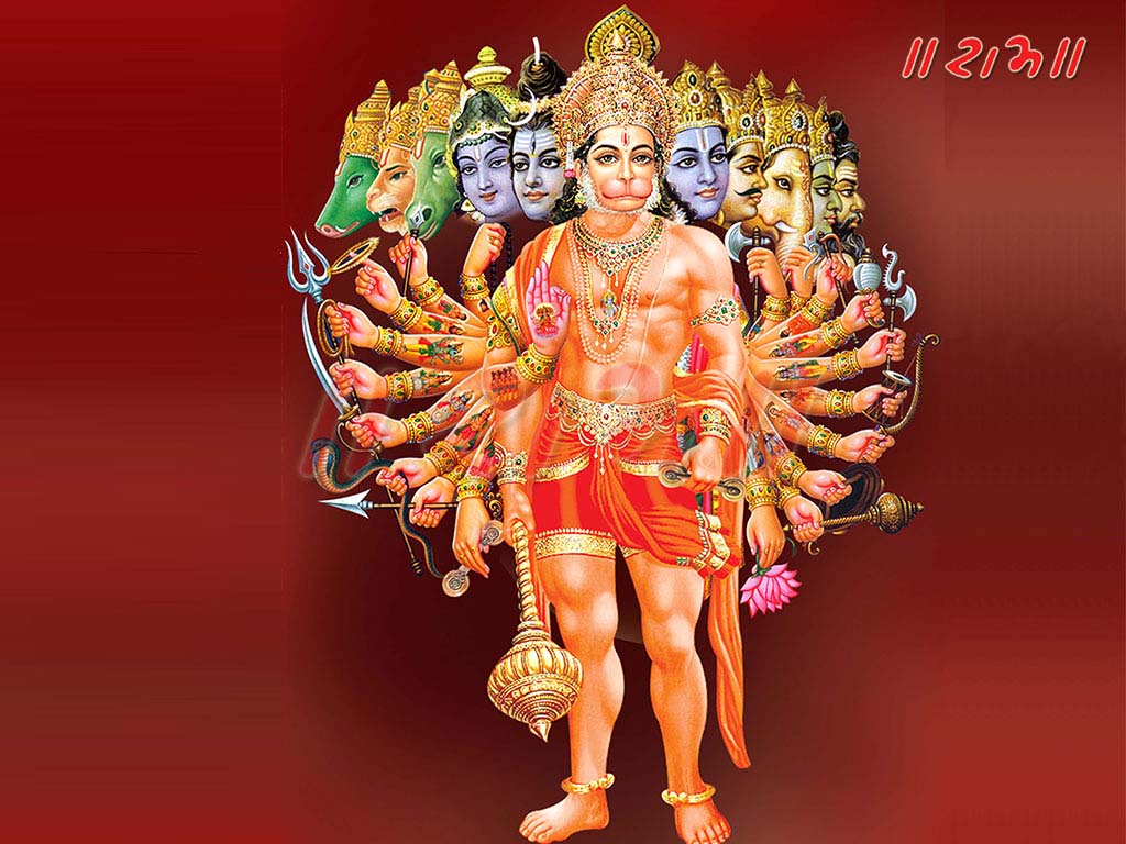 Ekadash Mukhi Hanuman Ji , HD Wallpaper & Backgrounds