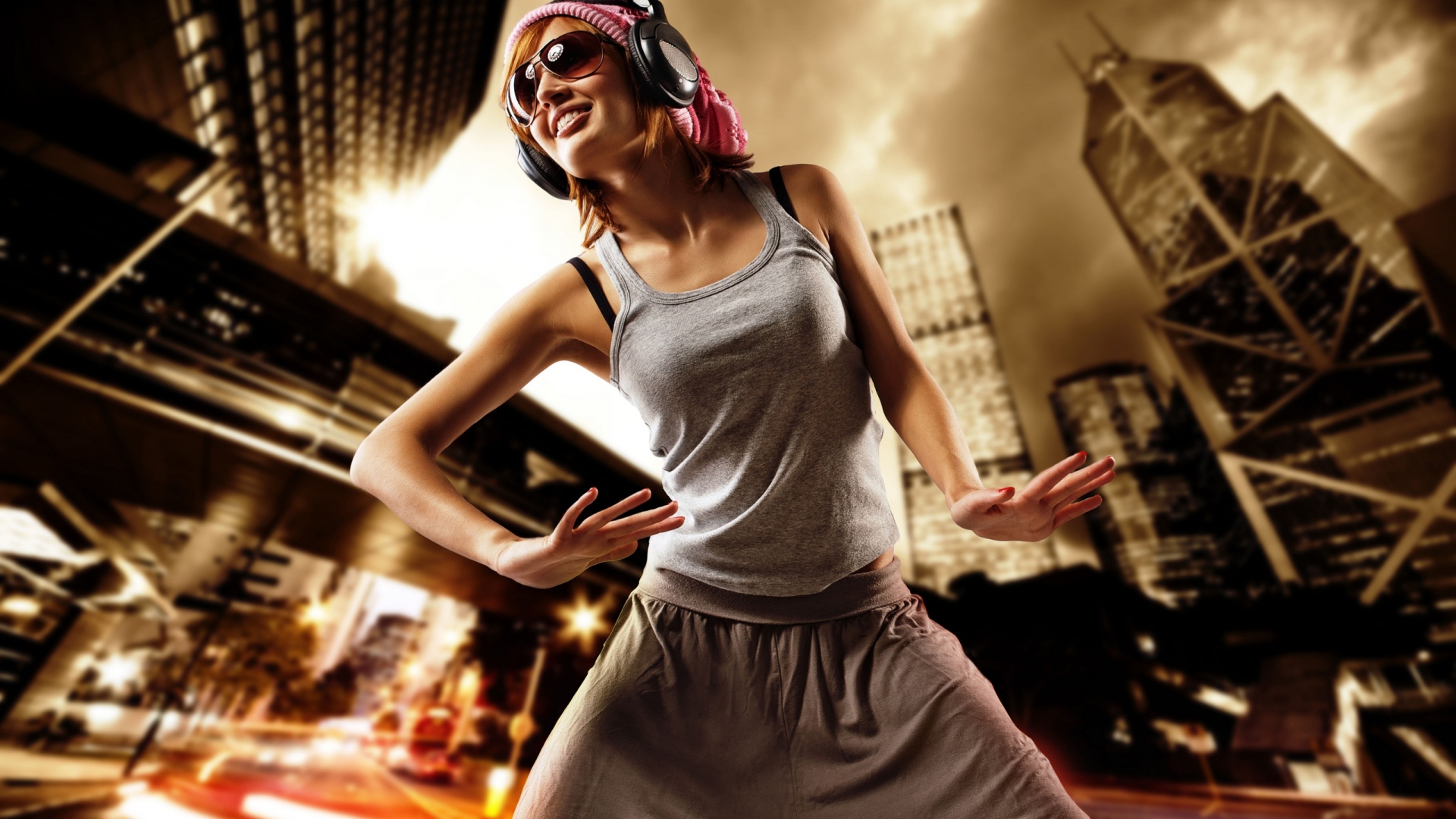 Girl, Dance, Headphones - Headphone Girl Dance , HD Wallpaper & Backgrounds