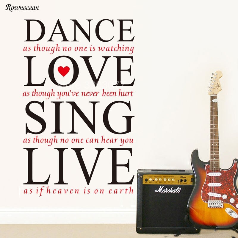 Dance Love Sing Live Inspirational Quotes Diy Vinyl - Electric Guitar , HD Wallpaper & Backgrounds