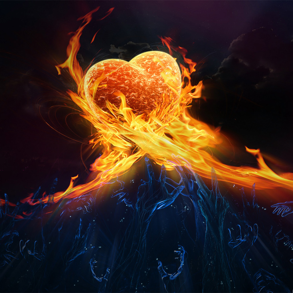 Vector Images For Wedding Night Rhythm Dance Love Ipad - Water And Fire Heart Hd , HD Wallpaper & Backgrounds