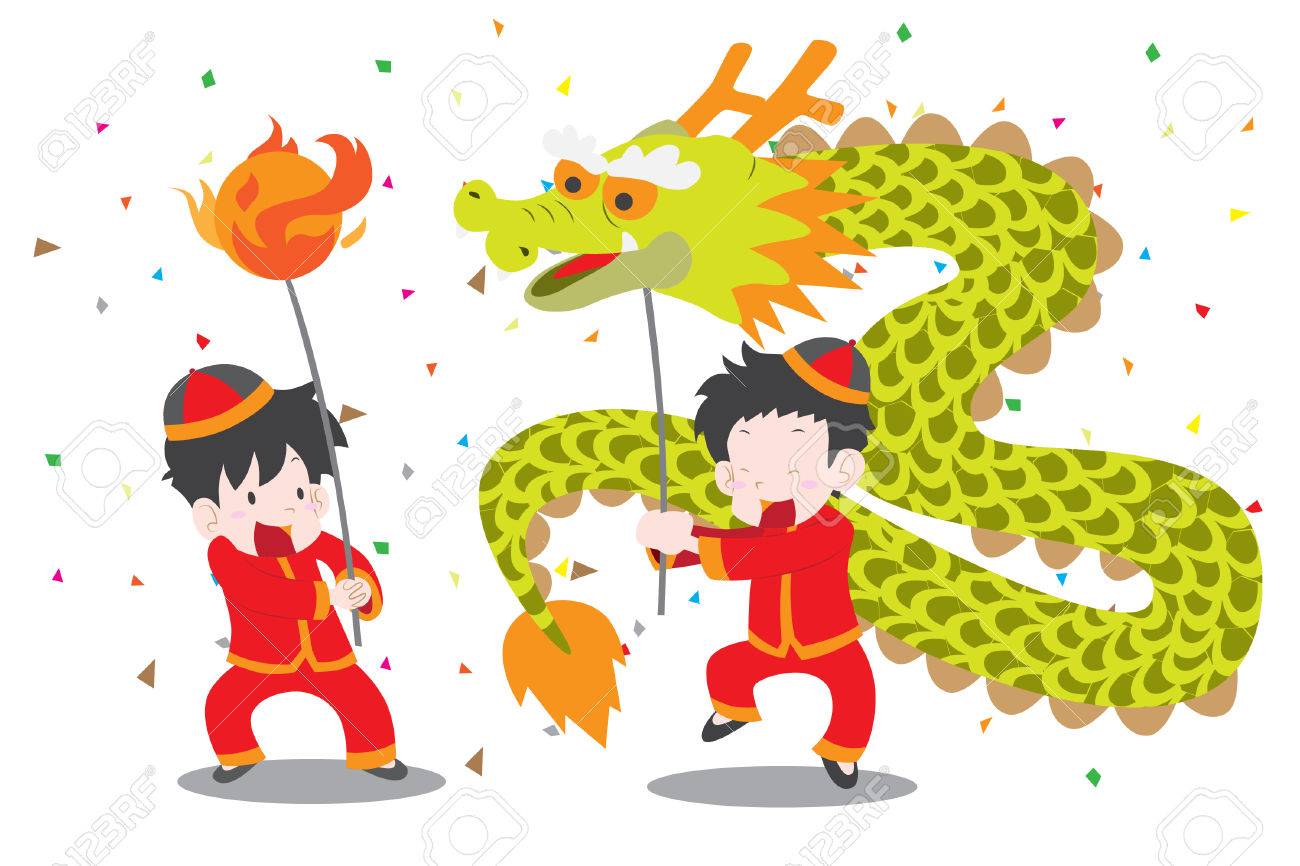 Dragon Clipart Lion Dance - Cartoon , HD Wallpaper & Backgrounds