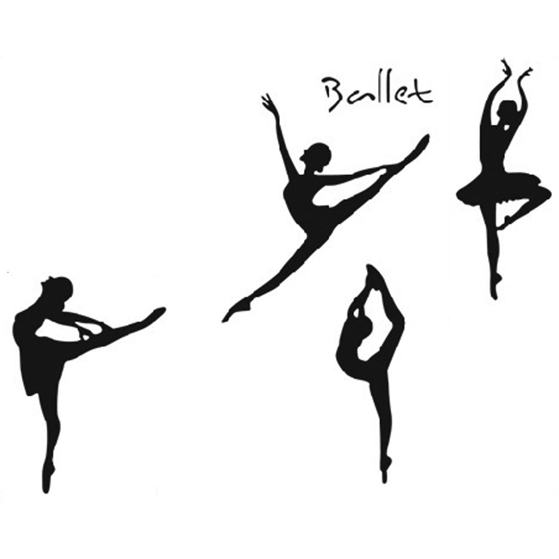 Dance Room Ballet Dancers Pattern Removable Wall Sticker - Ballet Figure , HD Wallpaper & Backgrounds