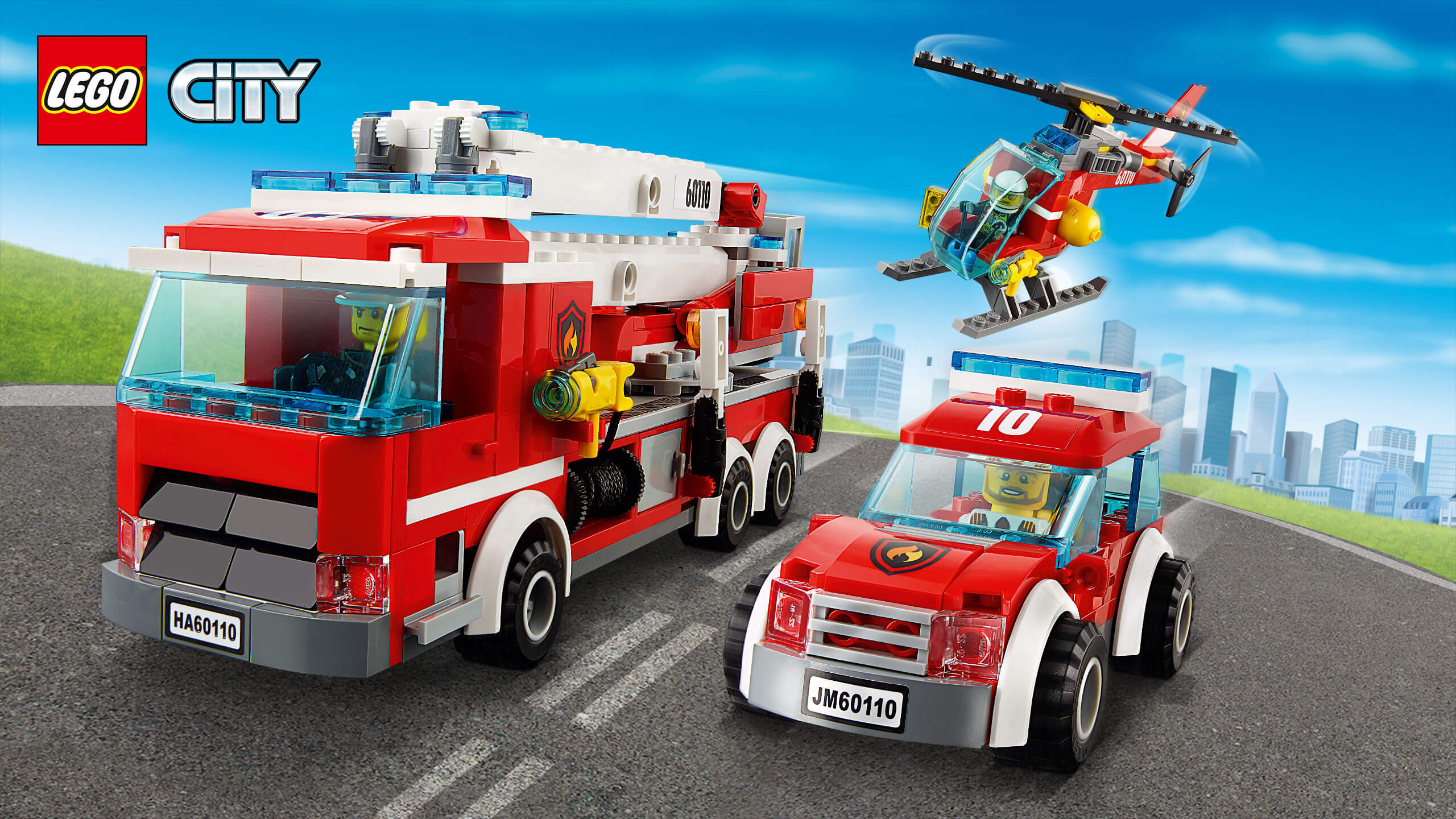 Fire Station - Lego City Fire Truck , HD Wallpaper & Backgrounds