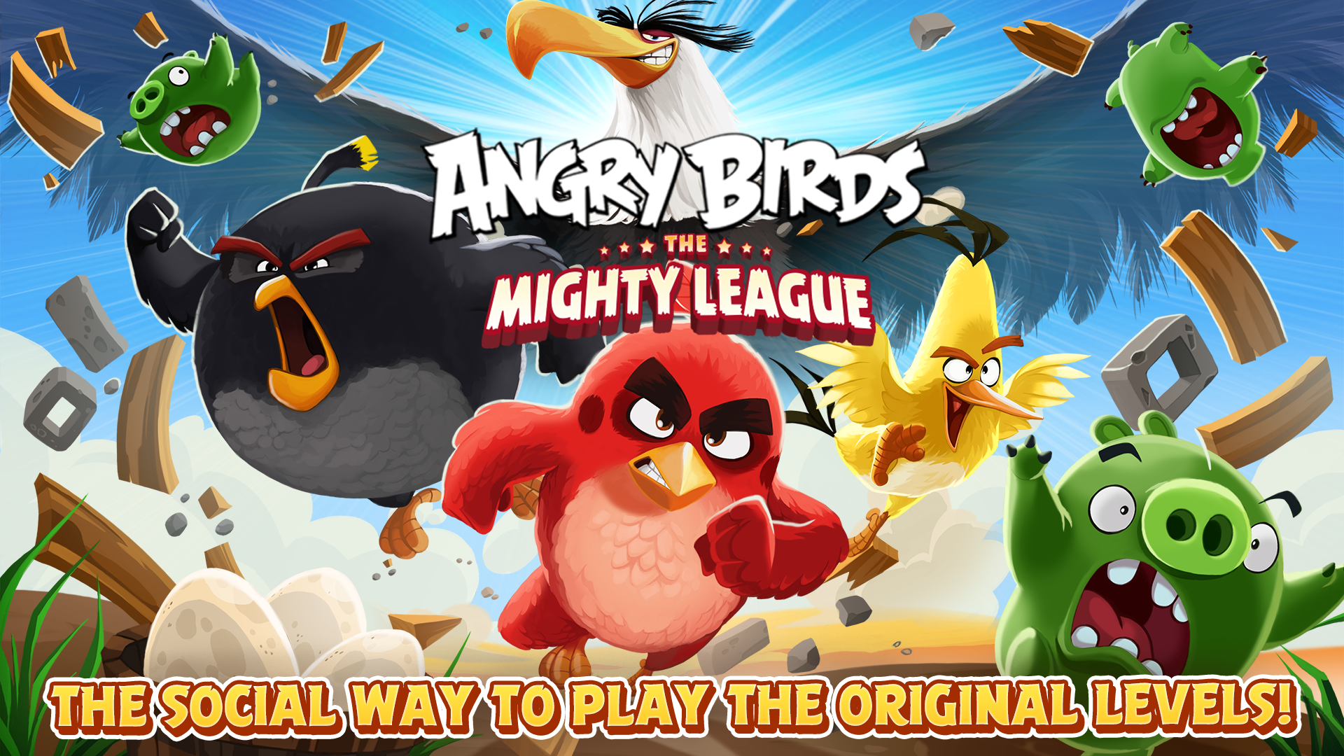 Join The New Mighty League In Biggest Update Ever To - Mighty Eagle Angry Birds Game , HD Wallpaper & Backgrounds