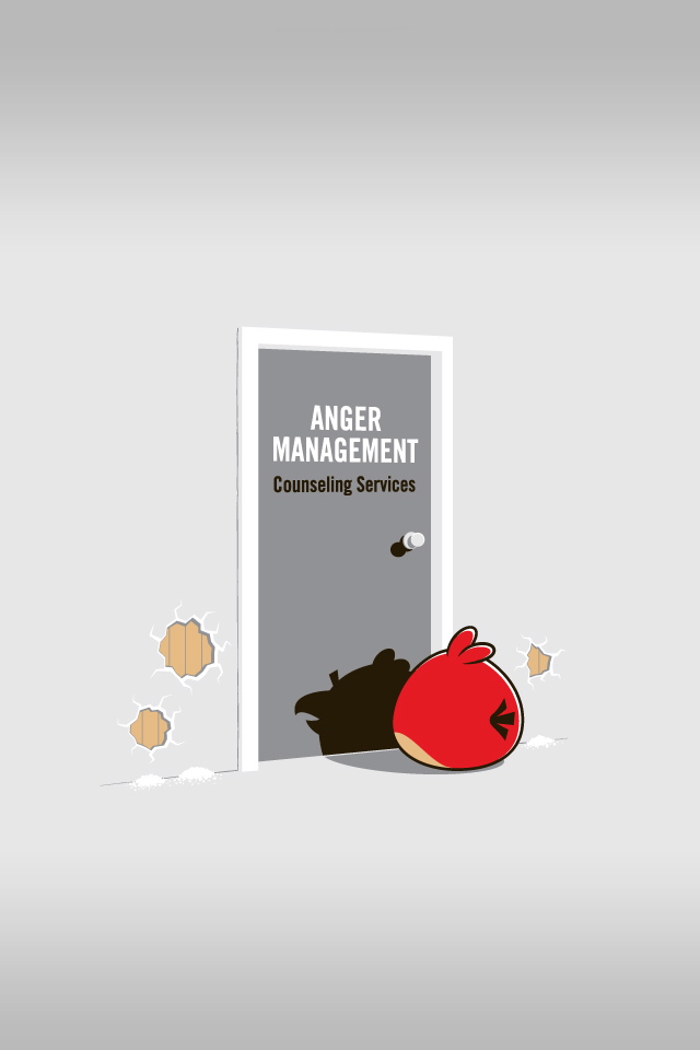 Anger Management Angry Birds Iphone Wallpaper - Hilarious Illustrations , HD Wallpaper & Backgrounds