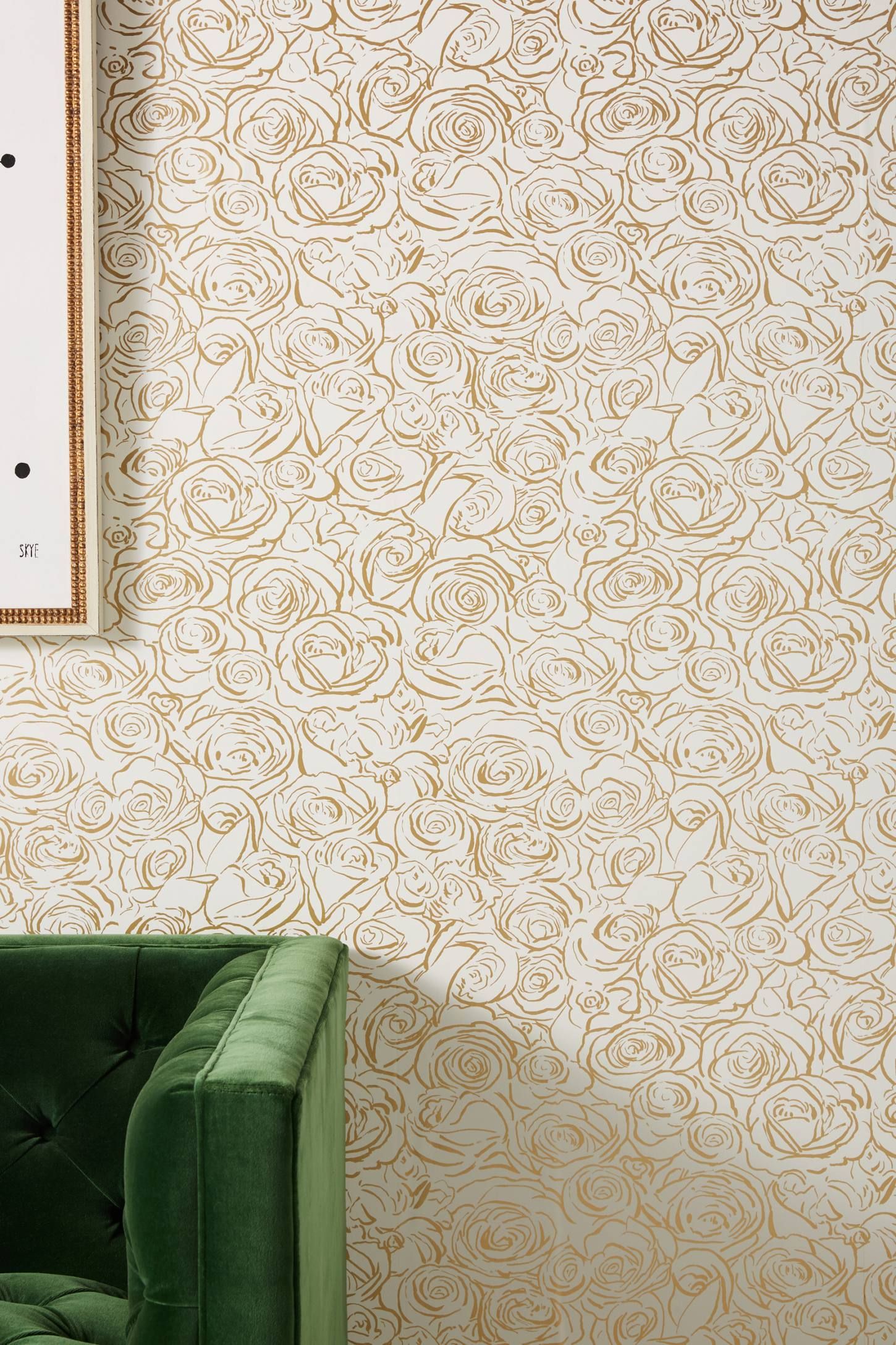 Anthropologie Golden Roses Wallpaper - Wallpaper , HD Wallpaper & Backgrounds