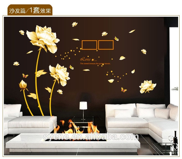 Syene Modern Wallpaper For Living Room 3d Loving Flower - Flower 3d House , HD Wallpaper & Backgrounds