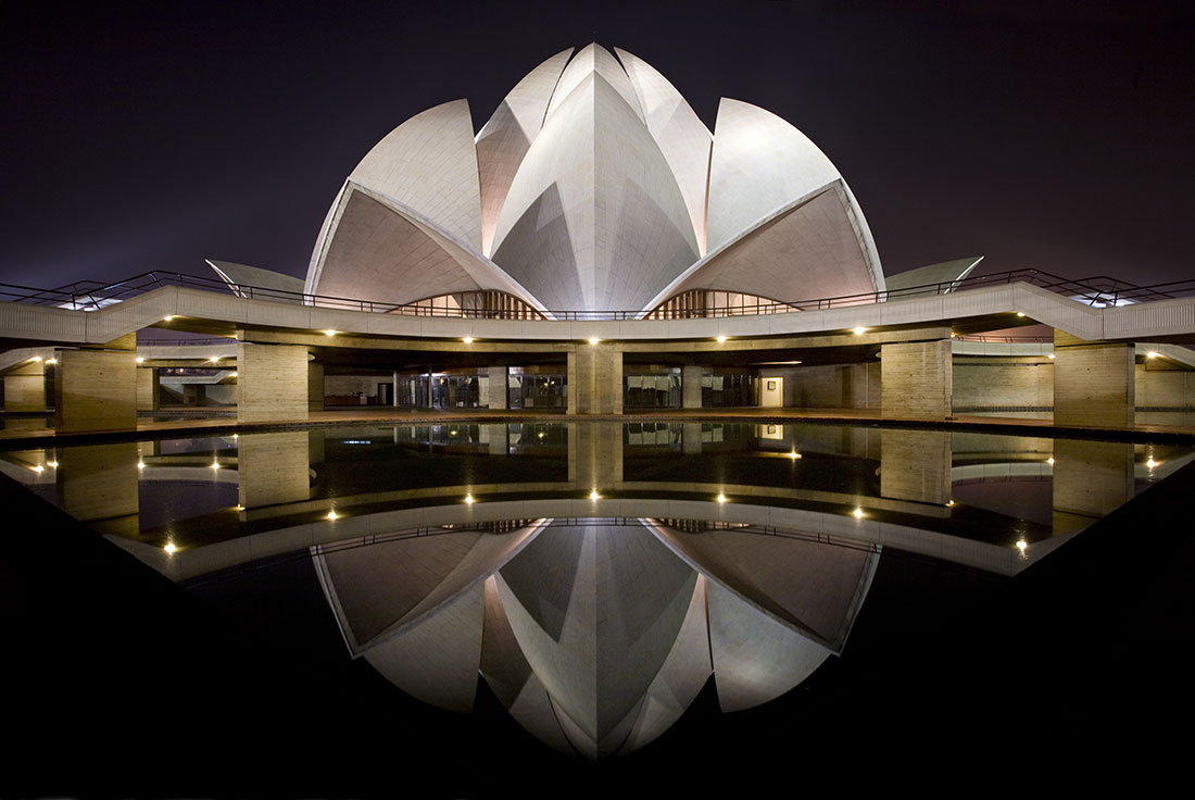 Lotus Temple - Lotus Temple At Night , HD Wallpaper & Backgrounds