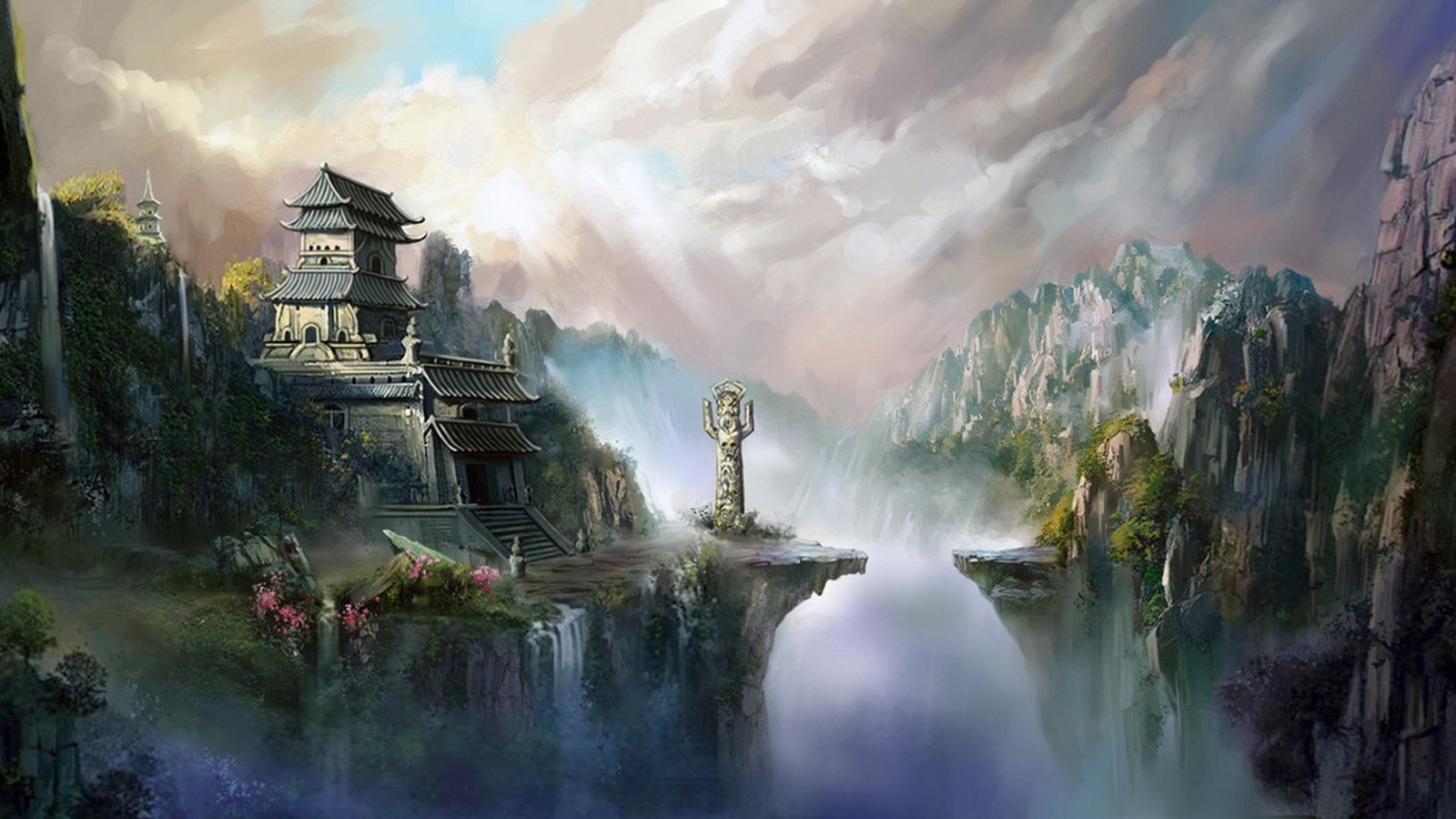 Fantasy Temple Wallpaper Hd - Fantasy Background Hd Castle , HD Wallpaper & Backgrounds