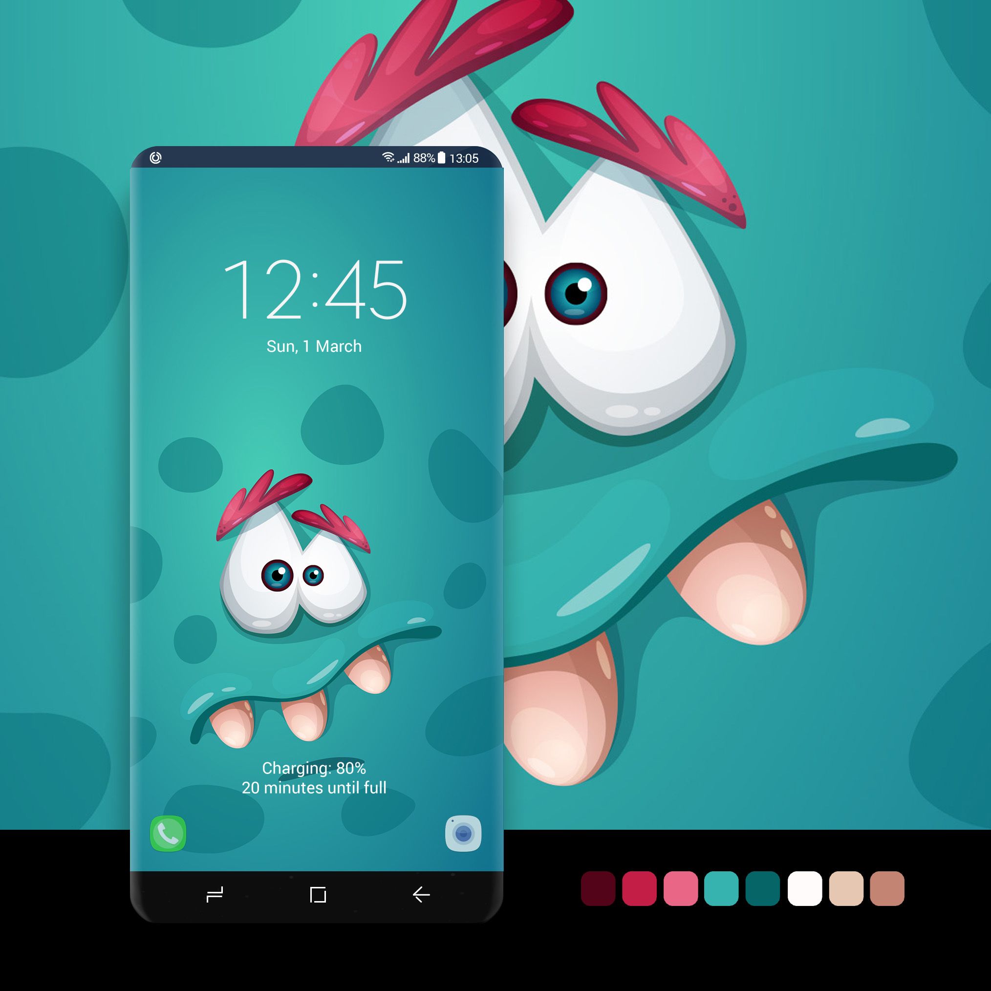 Confused Monster Wallpaper - Smartphone Monster , HD Wallpaper & Backgrounds