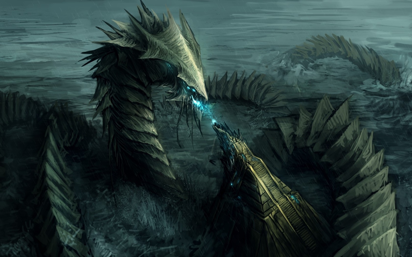 Sea Monster Wallpaper - Water Dragon , HD Wallpaper & Backgrounds
