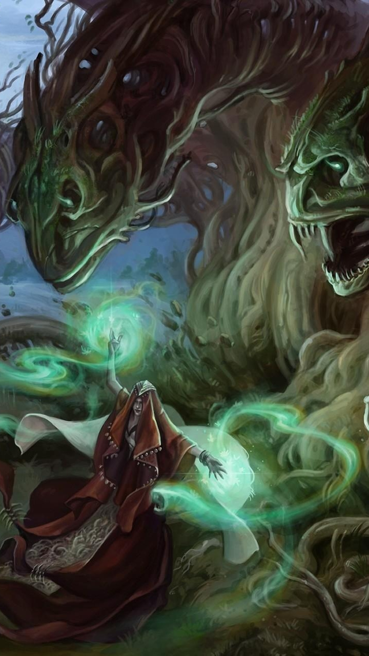 The Monster, Magic, Mythology, Tree, Fantasy Hd Wallpaper - Hydra Mtg Mythic Legendary , HD Wallpaper & Backgrounds
