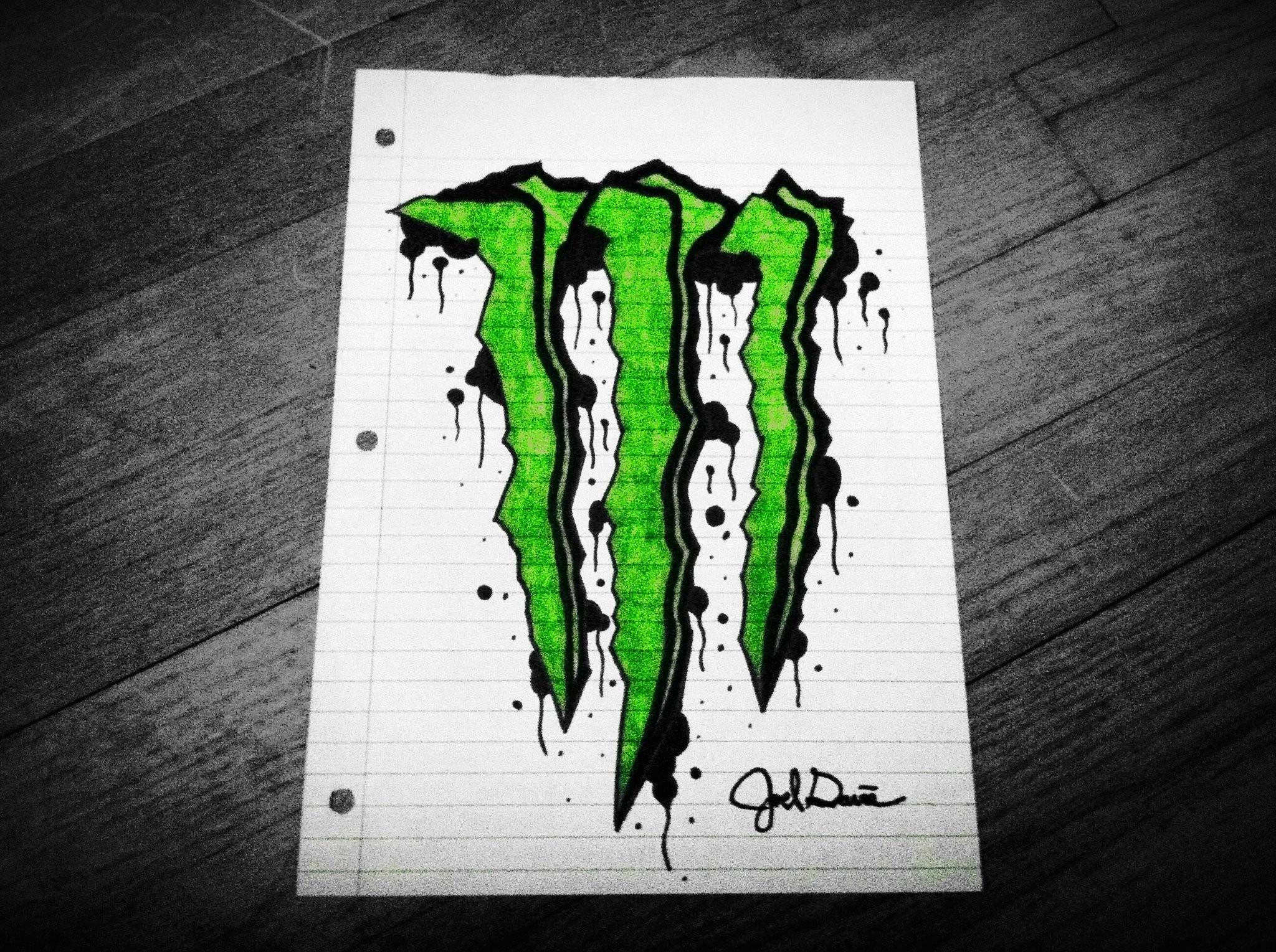 More Wallpaper Collections - Monster Energy Drawing , HD Wallpaper & Backgrounds