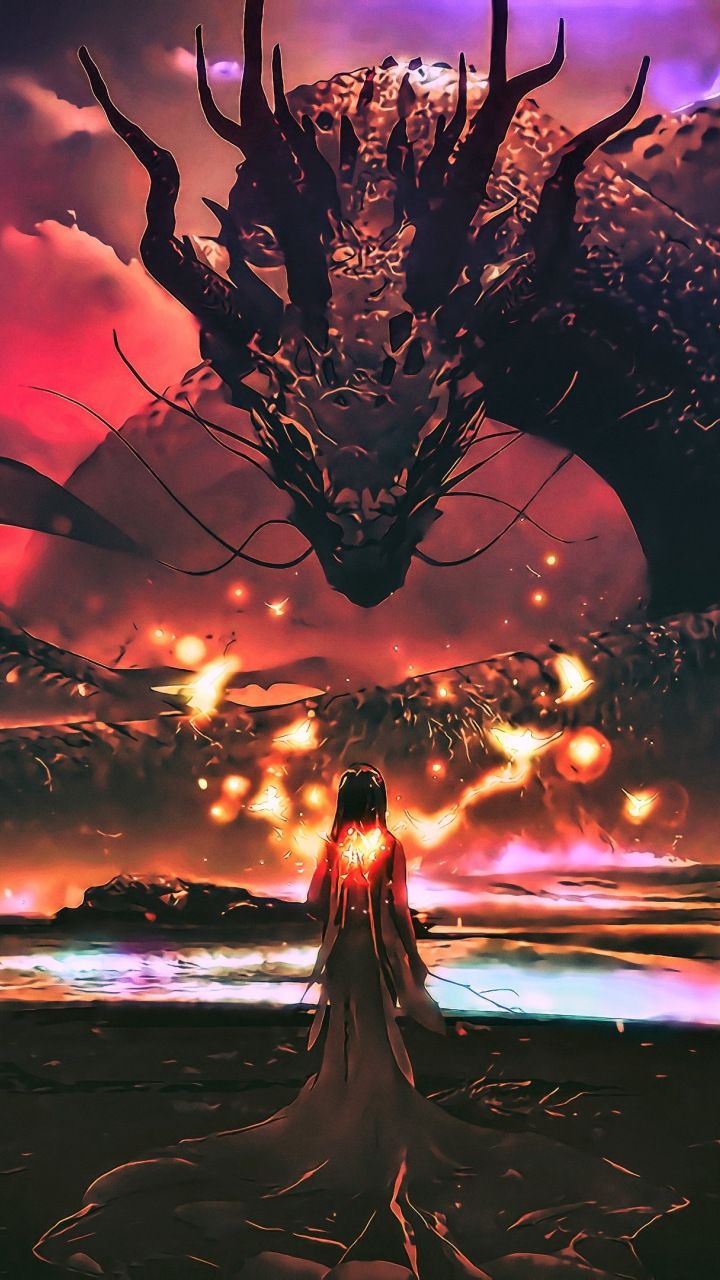 Dragon, Sea Monster, Woman, Fantasy, Art, Wallpaper - Cry Thunder Osu Background , HD Wallpaper & Backgrounds