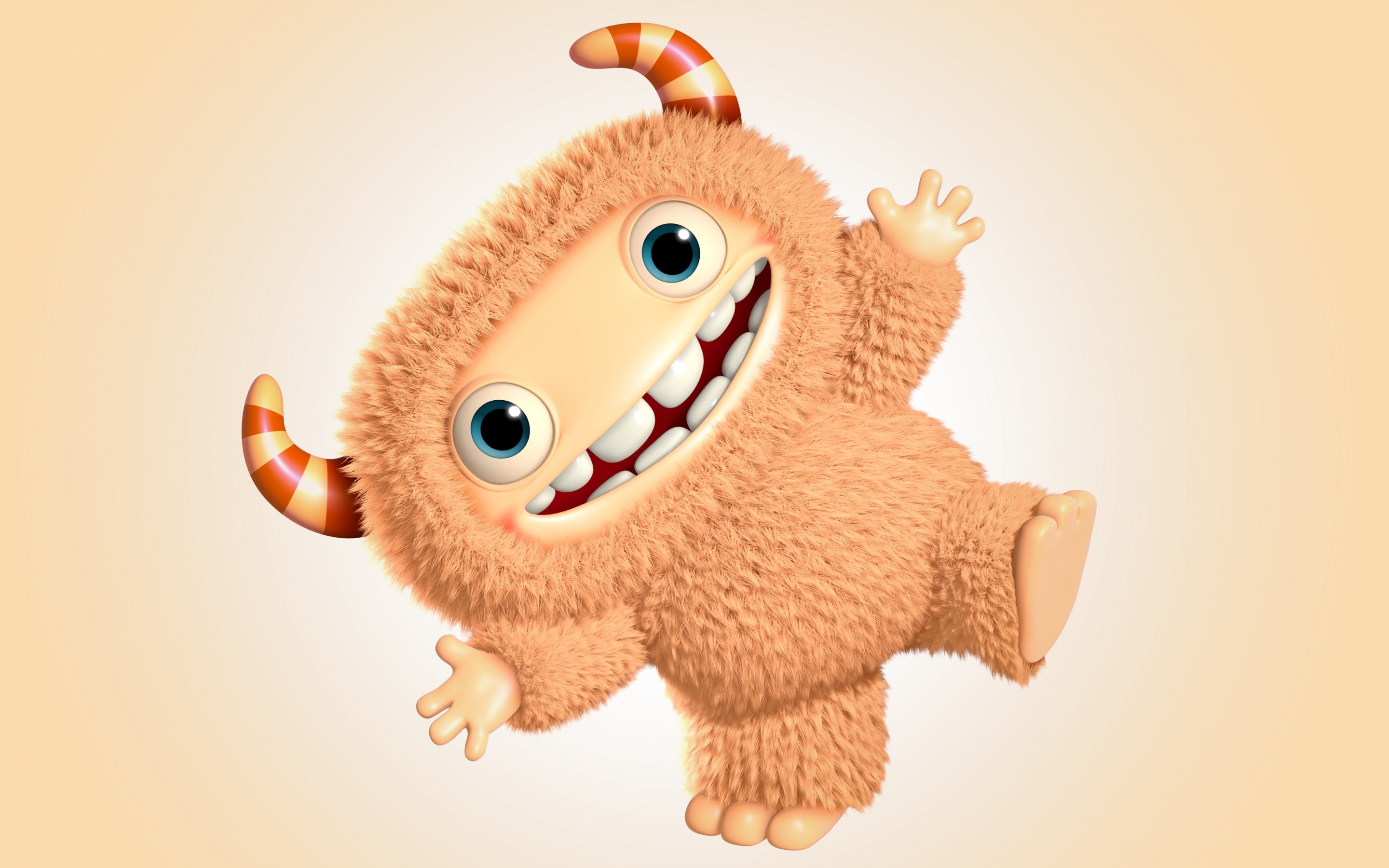 3d Funny Cute Monster Wallpaper Thumb - Cute Fluffy Cartoon Characters , HD Wallpaper & Backgrounds