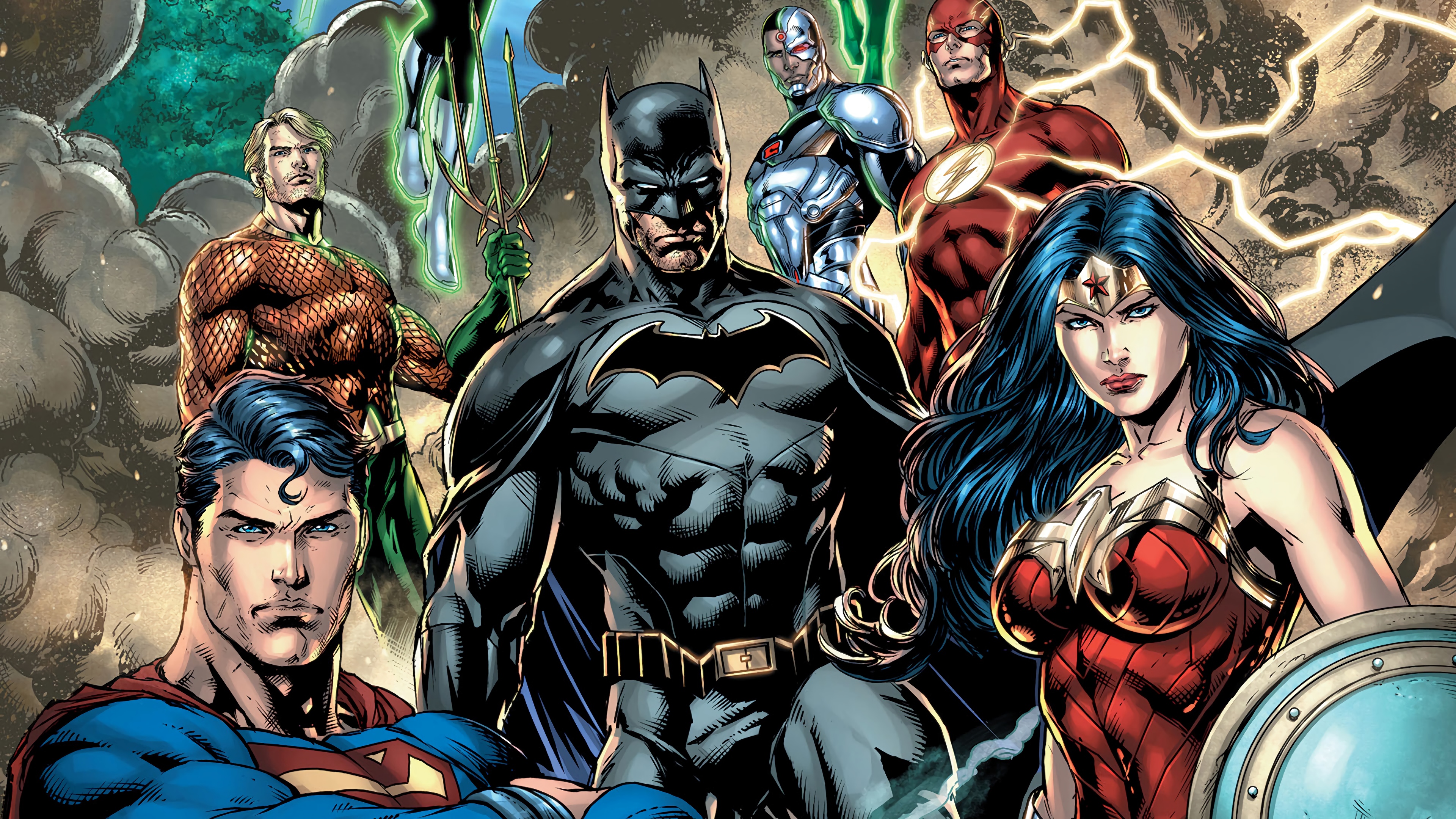 Justice League Superman Batman Wonder Woman Aquaman - Justice League Wallpaper Comics , HD Wallpaper & Backgrounds