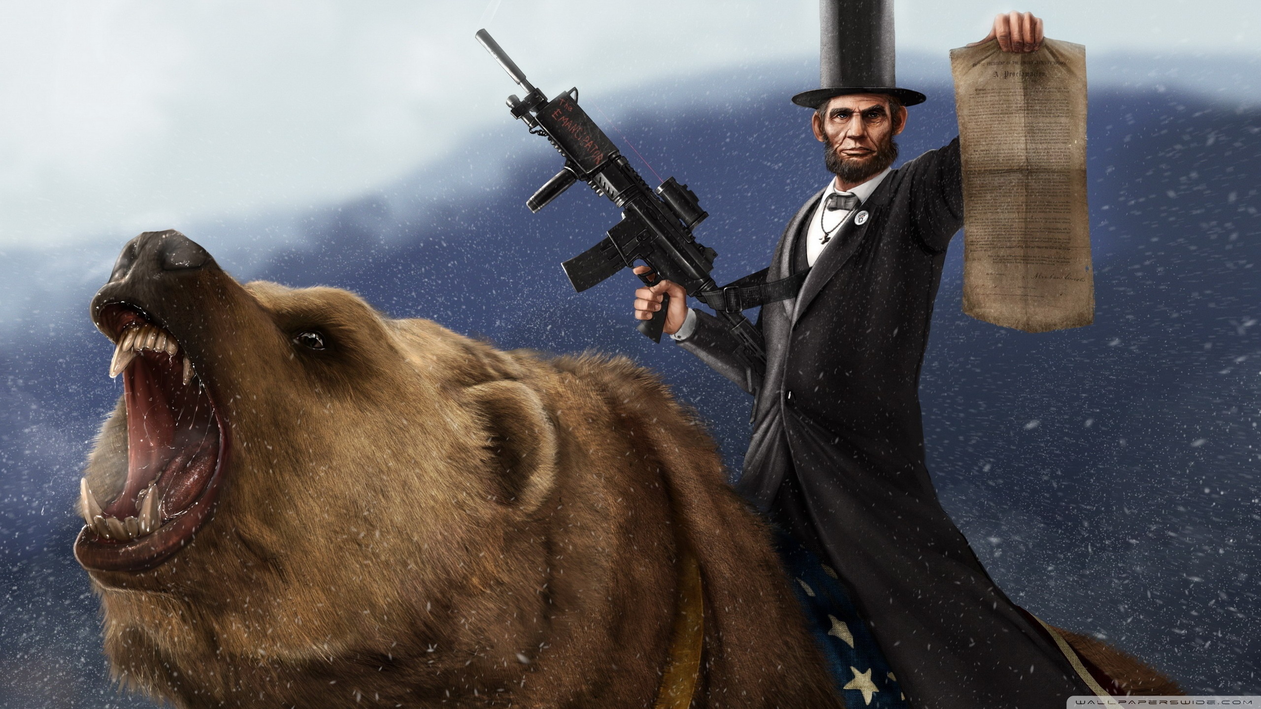 Standard - Abraham Lincoln With A Gun , HD Wallpaper & Backgrounds