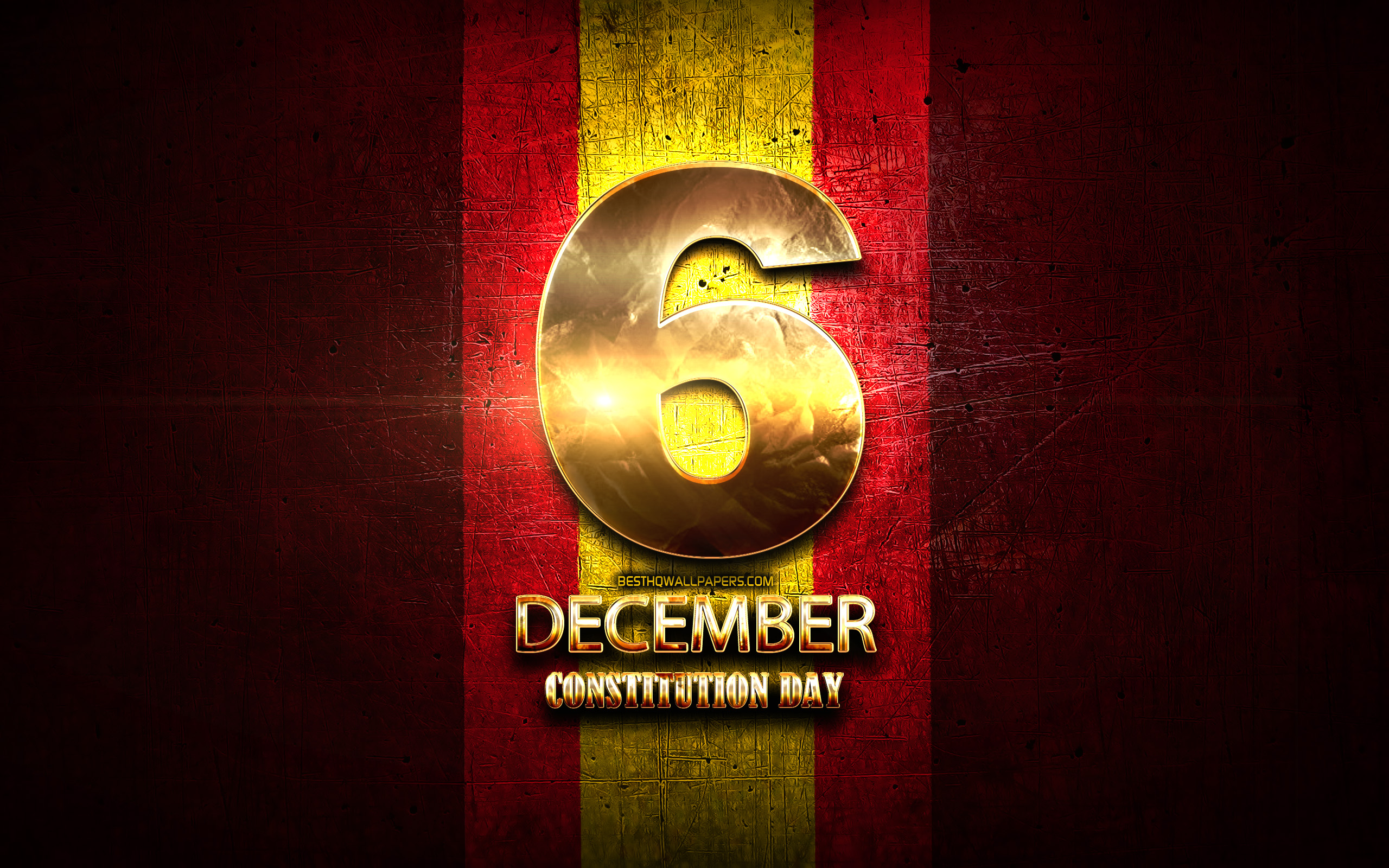 Constitution Day, December 6, Golden Signs, Spanish - Graphic Design , HD Wallpaper & Backgrounds