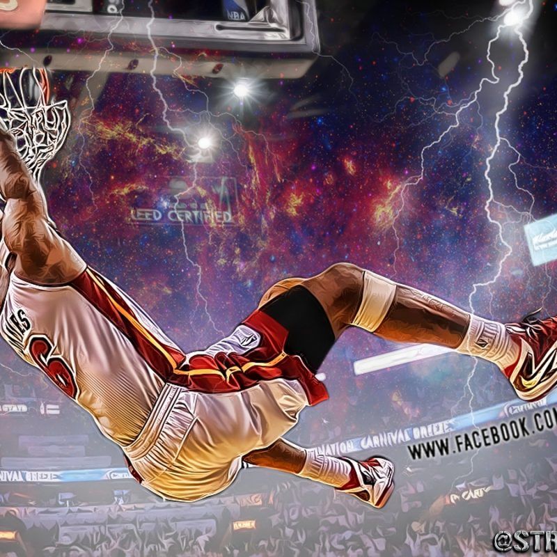 Download Image - Dunk Lebron James Background , HD Wallpaper & Backgrounds