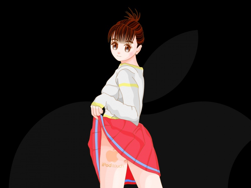Ipod Logo Girls Background Wallpaper For Powerpoint - Apple Logo Anime , HD Wallpaper & Backgrounds