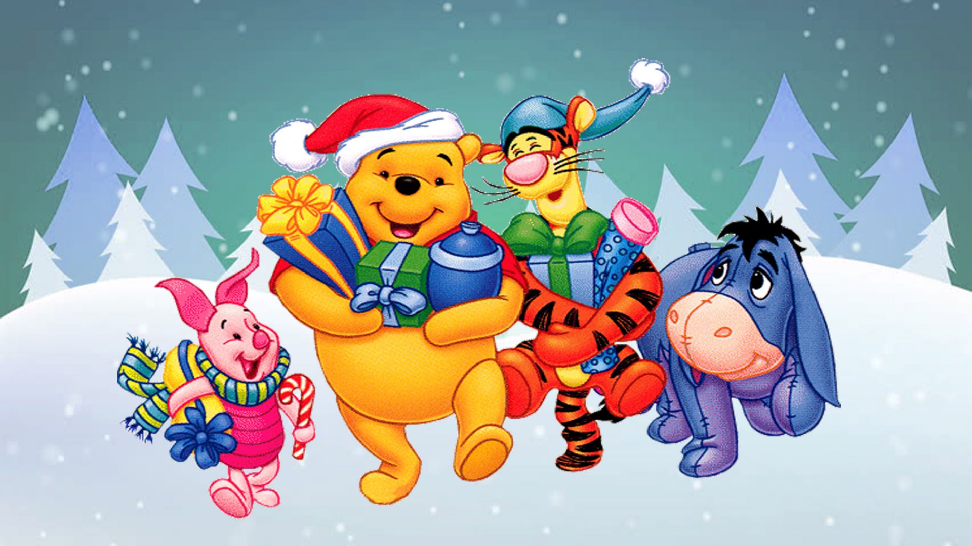 - - Winnie The Pooh Merry Christmas Gif , HD Wallpaper & Backgrounds