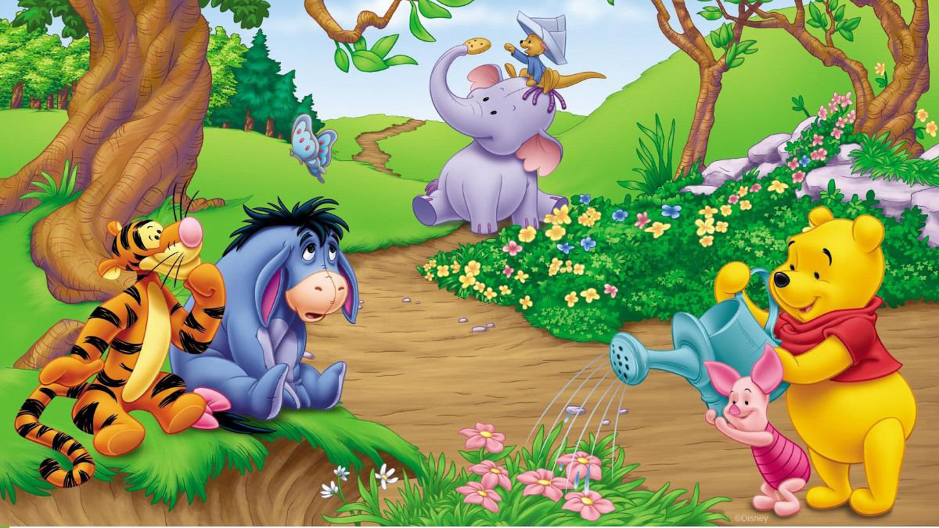 Winnie The Pooh In The Garden (#2088093) - HD Wallpaper & Backgrounds