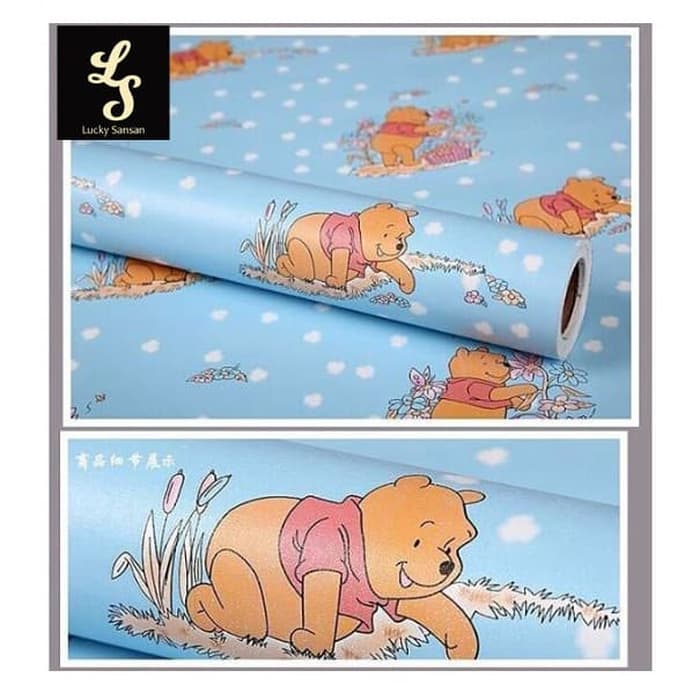 C3 Wallpaper Sticker Winnie The Pooh Biru - Ls , HD Wallpaper & Backgrounds