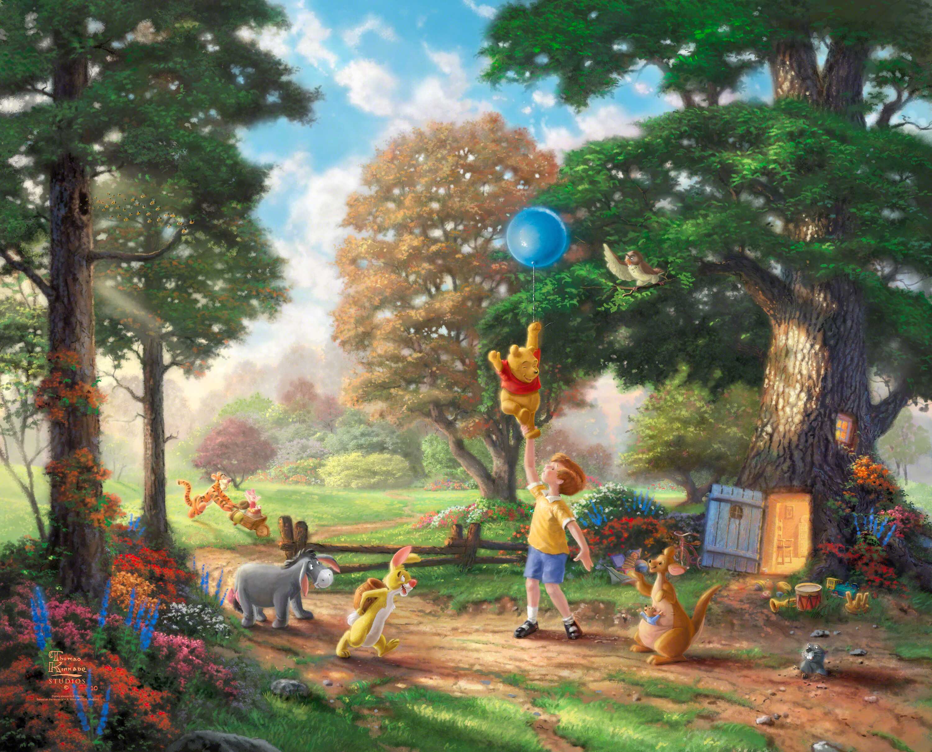 Awesome Winnie The Pooh Images Collection - Thomas Kinkade Disney Winnie The Pooh , HD Wallpaper & Backgrounds