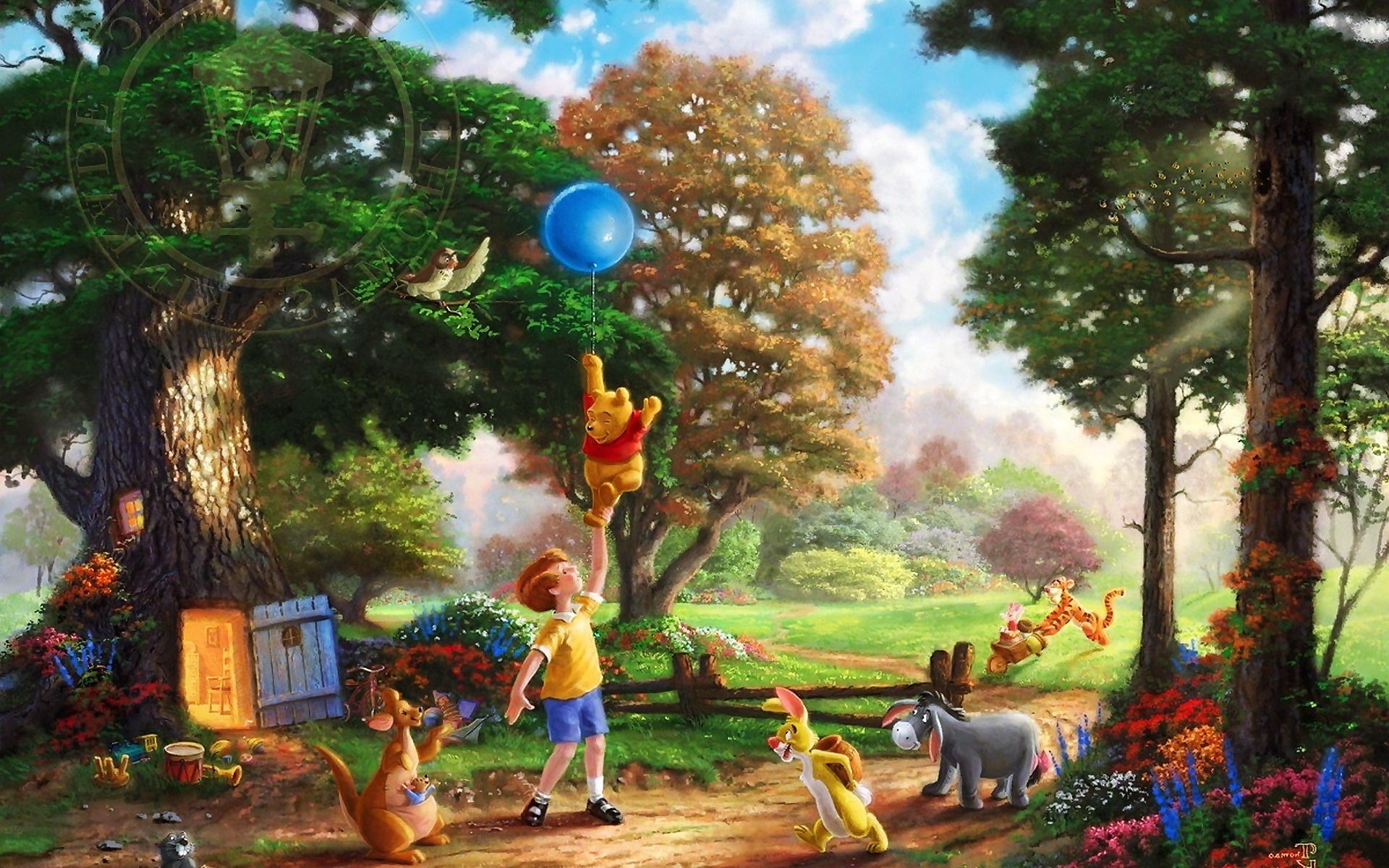 Thomas Kinkade The Disney Dreams Collection Beauty - Thomas Kinkade Disney Winnie The Pooh , HD Wallpaper & Backgrounds