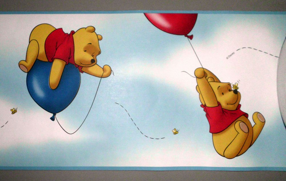 Winnie The Pooh Wallpaper Border Balloons 15' X 7 New - Disney Winnie The Pooh Balloon , HD Wallpaper & Backgrounds