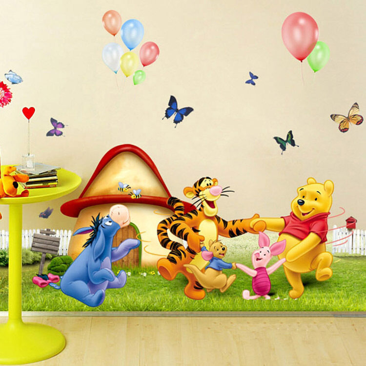 Details About Winnie The Pooh Nursery Room Wall Decal - Background Images For Nursery , HD Wallpaper & Backgrounds
