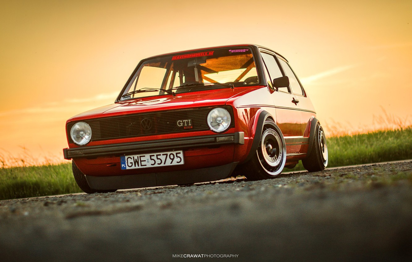 Photo Wallpaper Red, Auto, Volkswagen, Machine, Golf, - Vw Golf Mk1 Gti , HD Wallpaper & Backgrounds
