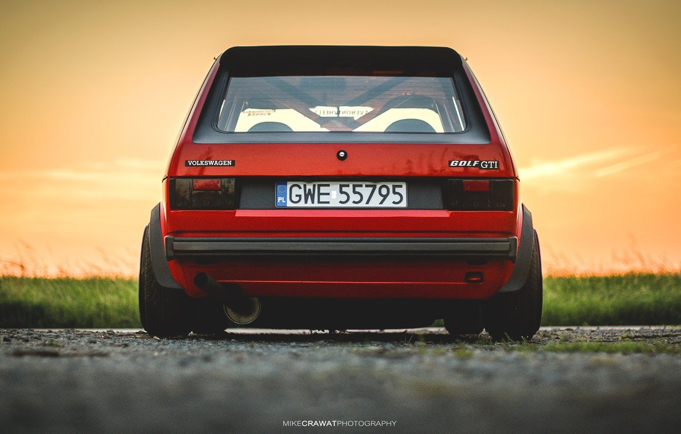 Photo Wallpaper Red, Volkswagen, Machine, Golf, Volkswagen - Vw Golf Mk1 Gti , HD Wallpaper & Backgrounds